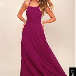 Long LuLus Magenta Maxi Dress in XS
